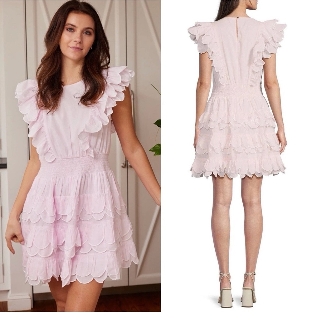 Sail to Sable Light Pink Ruffle Mini Dress Sz XS NWT
